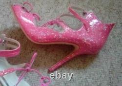 Very rare limited edition neon pink glitter Sophia Webster heels 40 7 vgc