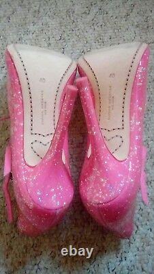 Very rare limited edition neon pink glitter Sophia Webster heels 40 7 vgc