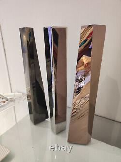 Zaha Hadid set of 3 crevasse vases, two very rare limited edition, one unlimited