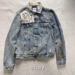 Zara Men's Jean-Michel Basquiat Denim Jacket US Size XL Very Rare Limited Japan