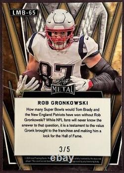 2024 Rob Gronkowski Feuille Métal 3/5 Très Rare Édition Limitée