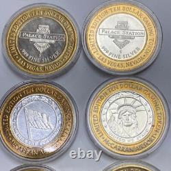 8 Jetons de Jeu en Argent Fin de 10,999 $ Très Rares Édition Limitée