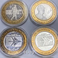 8 Jetons de Jeu en Argent Fin de 10,999 $ Très Rares Édition Limitée