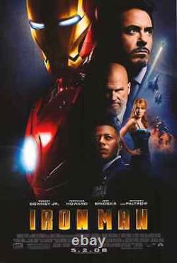 Affiche de film Iron Man ORIGINALE 27x40 de 2008 Authentique TRÈS RARE/LIMITÉE D/S