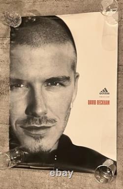 Affiche promotionnelle très rare et limitée de David Beckham 2000 ManU / adidas