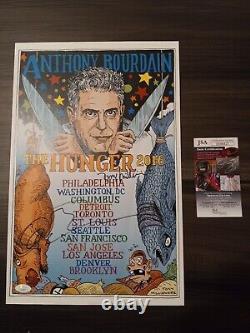 Anthony Bourdain - Affiche de la tournée limitée 'The Hunger', autographe signé très rare, avec certificat d'authenticité.