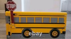 Boîte aux lettres de bus scolaire bleu oiseau jaune TRÈS RARE Édition limitée UNIQUE NEUF À LIRE