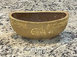 Bol ovale extrême Tughra en or turc de Pasabahce, édition limitée et très rare
