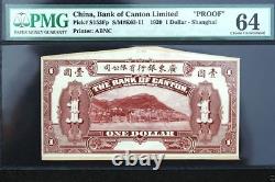 CC028 Très rare Chine-Étranger 2 Preuve 1920 Banque de Canton Limitée (Shanghai) 64