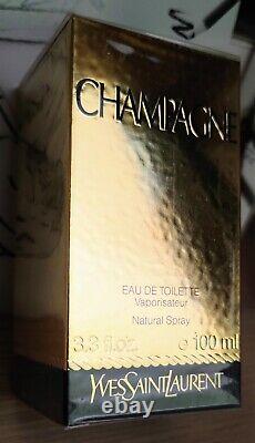 Champagne Très Rare de Yves Saint Laurent Vaporisateur EDT 100ml 3.3 fl oz Neuf Avec Boîte