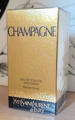 Champagne Très Rare de Yves Saint Laurent Vaporisateur EDT 100ml 3.3 fl oz Neuf Avec Boîte