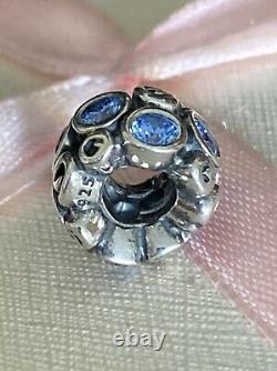 Charme Pandora Chemin des Primevères Bleu Édition Limitée Très Rare 790330 & Boîte Cadeau