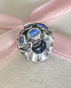 Charme Pandora Chemin des Primevères Bleu Édition Limitée Très Rare 790330 & Boîte Cadeau