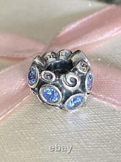 Charme Pandora Chemin des Primevères Bleu Édition Limitée Très Rare 790330 & Boîte Cadeau