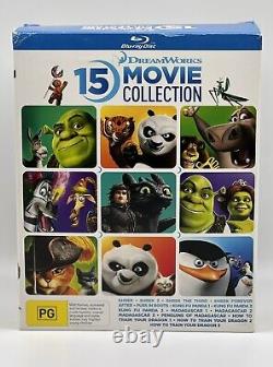 Collection de 15 films DreamWorks en Blu-ray Très Rare Collectible Utilisé Bon État Limité