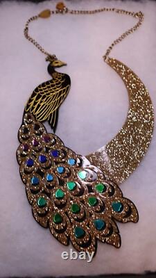 Collier Paon Tatty Devine Édition Limitée Grand Très Rare Couleur Magnifique