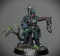 Colonel Catachan de l'Astra Militarum peint Warhammer 40k très rare limité