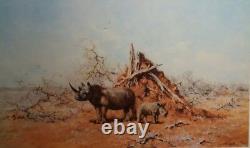 David Bergeron très rare édition limitée Tsavo Rhino giclée print