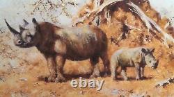 David Bergeron très rare édition limitée Tsavo Rhino giclée print