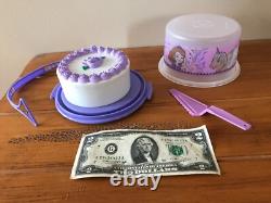 Disney Licorne Limitée Sophia ? Tupperware Prendre Gâteau Élégant + Serveur ? Très Rare Neuf