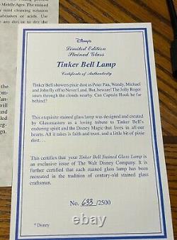 Disney Tiffany Style Verre Teinté Lampe Bell Très Rare Edition Limitée