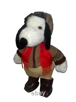 Doll en peluche Snoopy pilote de chasse Red Baron Peanuts vintage 1968 édition limitée très rare