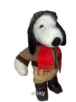 Doll en peluche Snoopy pilote de chasse Red Baron Peanuts vintage 1968 édition limitée très rare