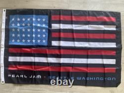 Drapeau américain Pearl Jam Seattle Ten Club 3x5. Édition limitée très rare.