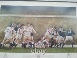 Édition Très Rare Limitée Équipe de Rugby d'Angleterre Grand Chelem 1995 Encadré Sans Verre