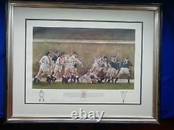 Édition Très Rare Limitée Équipe de Rugby d'Angleterre Grand Chelem 1995 Encadré Sans Verre