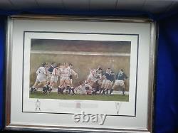 Édition Très Rare Limitée Équipe de Rugby d'Angleterre Grand Chelem 1995 Encadré Sans Verre