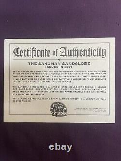 Édition limitée 2001 DC Comics Sandman Sand Globe avec COA #0254/2000. Très rare.