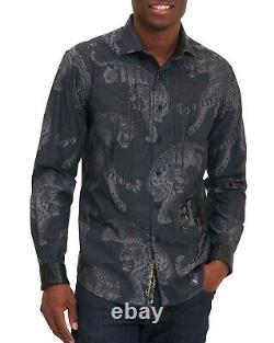 Édition limitée Robert Graham très rare Chemise pour hommes avec motif de tigre Taille 2XL