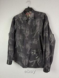 Édition limitée Robert Graham très rare Chemise pour hommes avec motif de tigre Taille 2XL