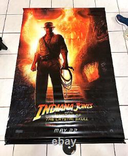 Énorme ! Bannière en vinyle Indiana Jones et le Crâne de Cristal 4x6 ft TRÈS RARE ! LIMITÉE