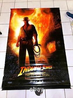 Énorme ! Bannière en vinyle Indiana Jones et le Crâne de Cristal 4x6 ft TRÈS RARE ! LIMITÉE