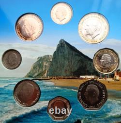 Ensemble de 8 pièces de Gibraltar 1 penny 2 livres 2024 Très rare Édition limitée 300 ensembles