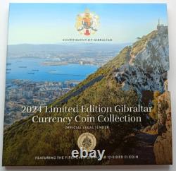 Ensemble de 8 pièces de Gibraltar 1 penny 2 livres 2024 Très rare Édition limitée 300 ensembles
