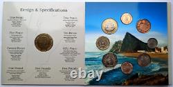Ensemble de 8 pièces de Gibraltar 1 penny 2 livres 2024 Très rare Édition limitée 300 ensembles
