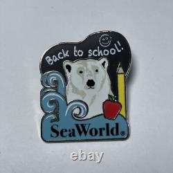 Épingle de retour à l'école de SeaWorld avec ours polaire, édition limitée 1200, TRÈS RARE