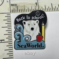 Épingle de retour à l'école de SeaWorld avec ours polaire, édition limitée 1200, TRÈS RARE