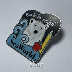 Épingle de retour à l'école de SeaWorld avec ours polaire, édition limitée 1200, TRÈS RARE