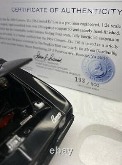 Franklin Mint 1/24 Échelle 1969 Camaro Mason Ss 396 Très Limitée À 500 Rare