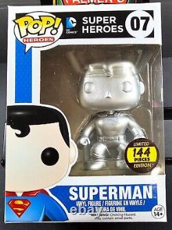 Funko Pop! Superman DC Super Heroes ARGENT Limité à 144 Hot Topic Très Rare