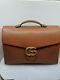 Gucci Homme Marmont Gg Brown /cognac Leather Briefcase, Limited, Very Rare New