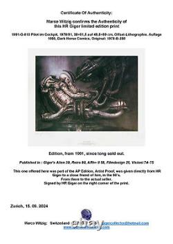 HR Giger Alien Romulus Pilot en 1978-1991 tirage limité, signé très rare