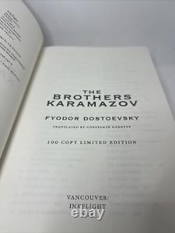 L'édition limitée à 100 exemplaires en couverture rigide du livre Les Frères Karamazov TRÈS RARE