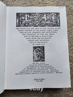 Le Morte D'Arthur de Sir Thomas Malory Très Rare Limitée à 500 Exemplaires Dorsett Press