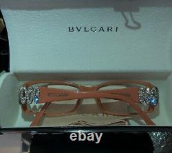 Lunettes Bvlgari Swarovski Crystal Limited Edition 4019-b Beige Très Rare 2075