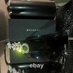 Lunettes De Soleil Bvlgari Swarovski Crystal Limited Edition 652-b Noir Très Rare